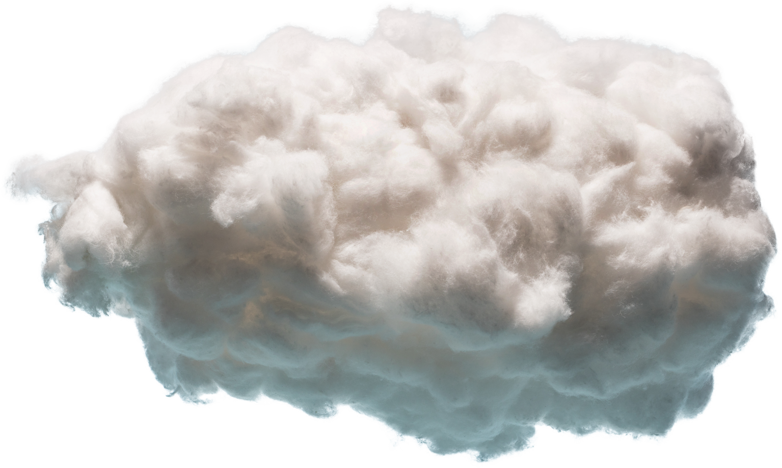 Stormy rainy cotton wool cloud isolated on transparent background